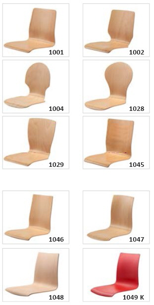 Holzschalenstuhl-C-Varianten